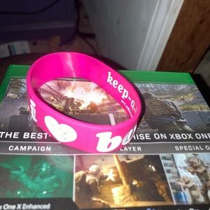 Pink I Love Boobies bracelet- Keep a Breast